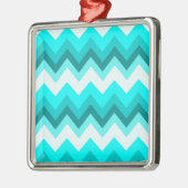 Ornement En Métal Ombre Girly Motif Turquoise Turquoise Chevron (Gauche)