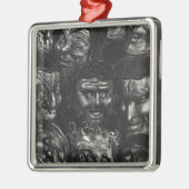 Ornement En Métal Onze visages grotesques (Gauche)