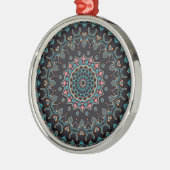 Ornement En Métal Orange bleu Turquoise noir Mandala Boho Art (Gauche)