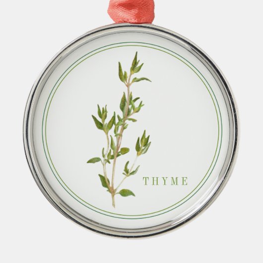 Ornement En Métal ORDINATEUR Rond Premium THYME FRAIS (Devant)