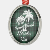 Ornement En Métal Ormond Beach Floride Palmier Vert Plaid (Gauche)