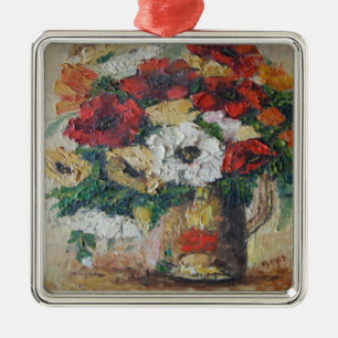 Ornement En Métal Ornament Ann Hayes Peinture Fleur Mélange Delight