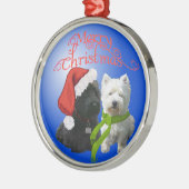 Ornement En Métal Ornament Scottie & Westie (Gauche)