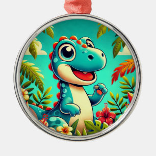 Ornement En Métal Ornement Métal Dinosaure de Dessin Animé Tropical
