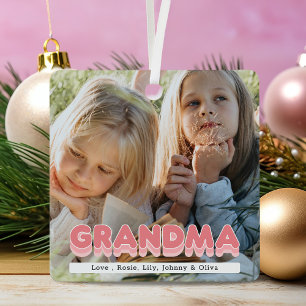 Ornement En Métal Ornement Métal Noël Photo Grand-Mère 2 Moderne