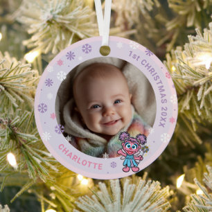 Ornement En Métal Ornement Métal Photo de 1er Noël de Bébé Abby Cada