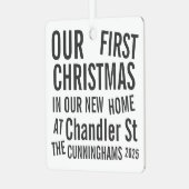 Ornement En Métal Our First Christmas in our New Home Modern Bold (Avant gauche)