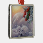 Ornement En Métal Ours blancs de Noël dormant (Droite)