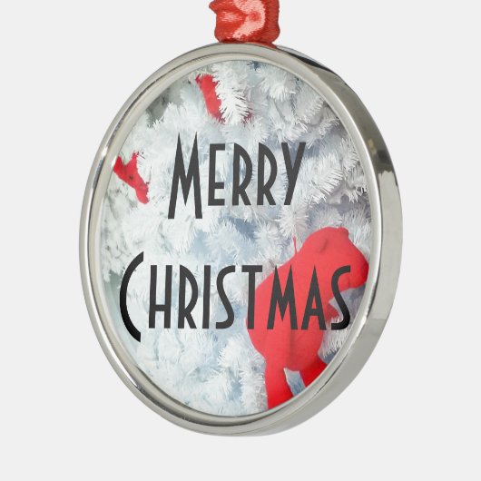 Ornement En Métal Ours en peluche rouge dans l'arbre de Noël (Gauche)