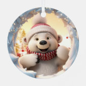 Ornement En Métal Ours polaire de Noël en 3D (Verso)