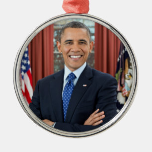 Ornement En Métal Oval Office Portrait, Obama Barack Président des É