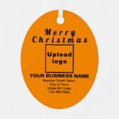 Ornement En Métal Ovale orange de Noël d'affaires (Recto)