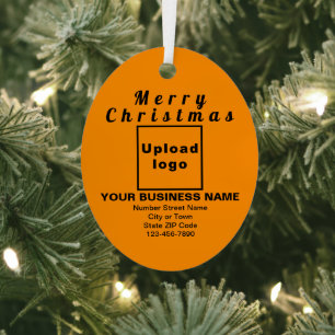 Ornement En Métal Ovale orange de Noël d'affaires