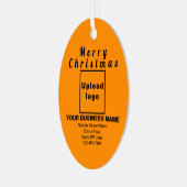 Ornement En Métal Ovale orange de Noël d'affaires (Avant gauche)