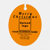 Ornement En Métal Ovale orange de Noël d'affaires (Verso)