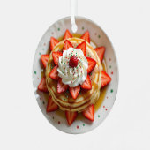 Ornement En Métal Pancakes with Whipped Cream Personalized Christmas (Avant gauche)