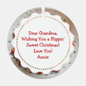 Ornement En Métal Pancakes with Whipped Cream Personalized Christmas (Verso)