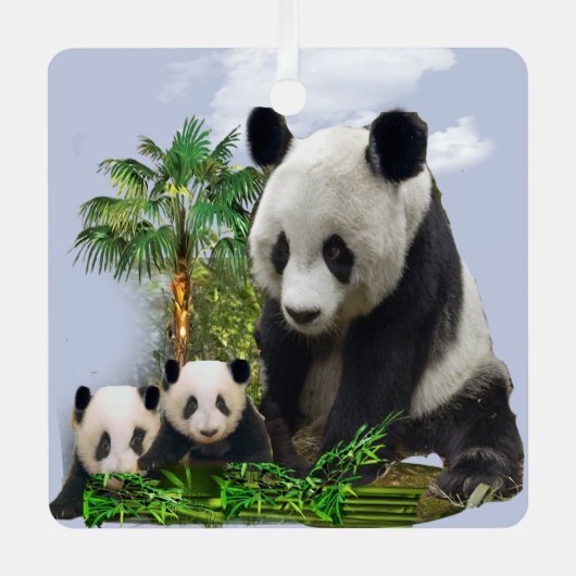 Ornement En Métal Panda Bears (Recto)
