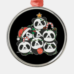 Ornement En Métal Panda sapin de Noël animal amusant Cerami de Noël 