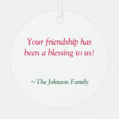 Ornement En Métal Panier de Noël (Verso)