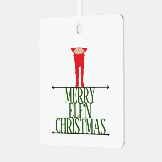 Ornement En Métal Panneau de voeux de Noël Elf Shenanigans (Avant gauche)