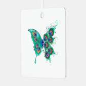 Ornement En Métal Papillon aux plumes de paon vert (Avant gauche)