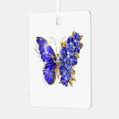 Ornement En Métal Papillon saphir à fleurs (Avant gauche)