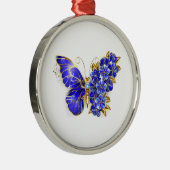 Ornement En Métal Papillon saphir à fleurs (Droite)