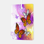 Ornement En Métal Papillons Monarque sur Arrière - plan pourpre (Avant gauche)