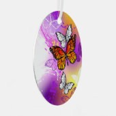 Ornement En Métal Papillons Monarque sur Arrière - plan pourpre (Avant droite)