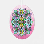 Ornement En Métal Papillons roses Mandala Noël (Avant gauche)