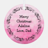 Ornement En Métal Papillons roses Mandala Noël (Verso)