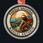 Ornement En Métal Parque Nacional Manuel Antonio Sloth Travel Art<br><div class="desc">Manuel Antonio National Park,  dessin vectoriel. Le parc national Manuel Antonio,  situé sur la côte Pacifique centrale du Costa Rica,  comprend une forêt tropicale accidentée,  des plages de sable blanc et des récifs coralliens.</div>