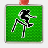 Ornement En Métal Participant à une course d'obstacles vert (Devant)