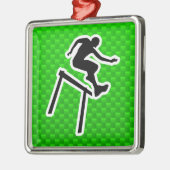 Ornement En Métal Participant à une course d'obstacles vert (Gauche)