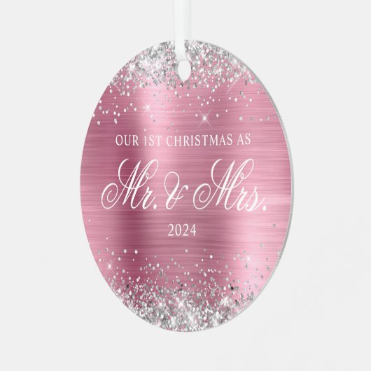 Ornement En Métal Parties scintillant d'argent Clair Pink Poil Notre (Avant gauche)