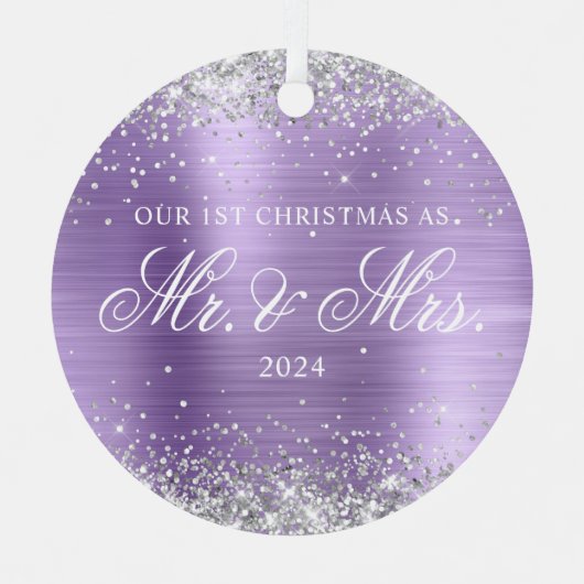 Ornement En Métal Parties scintillant d'argent Clair Purple Huile No (Recto)