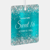 Ornement En Métal Parties scintillant d'argent Turquoise bleu Ombre  (Avant droite)