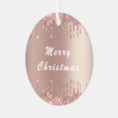 Ornement En Métal Parties scintillant rose or Blush Drives Ornament  (Avant gauche)