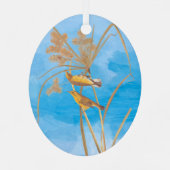 Ornement En Métal Paruline des Prairies Audubon Oiseau jaune (Verso)