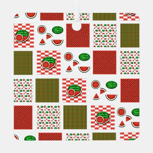 Ornement En Métal Patchwork de pastèque (Verso)