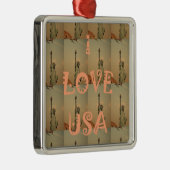Ornement En Métal Patriotic Pop Art : "I Love USA" Graphisme Art Des (Droite)