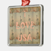 Ornement En Métal Patriotic Pop Art : "I Love USA" Graphisme Art Des (Gauche)
