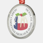 Ornement En Métal Patriotique | Pudding de Noël avec | DRAPEAU TEXAS (Gauche)