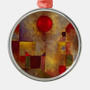 Ornement En Métal Paul Klee Red Balloon Abstrait Coloré Art 