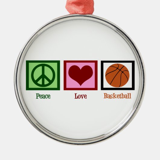 Ornement En Métal Peace Love Basket (Devant)