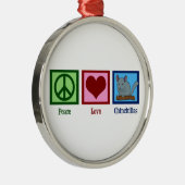 Ornement En Métal Peace Love Chinchillas (Droite)