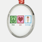 Ornement En Métal Peace Love Glace Cream (Gauche)