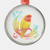 Ornement En Métal Pêche face Lutino Lovebird (Devant)