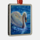 Ornement En Métal Peinture d'aquarelle blanche pour cygne (Droite)